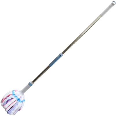 Set mop cu benzi, absorbant, din microfibra, 35.5 x 20 CM, cu stoarcere pe maner si coada metalica 103.5 CM
